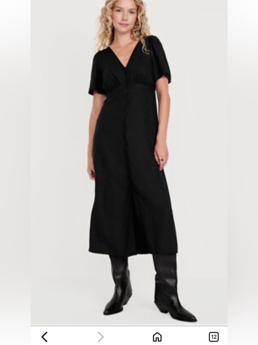NWOT- Button Down Crepe Midi Dress - Picture 3 of 12